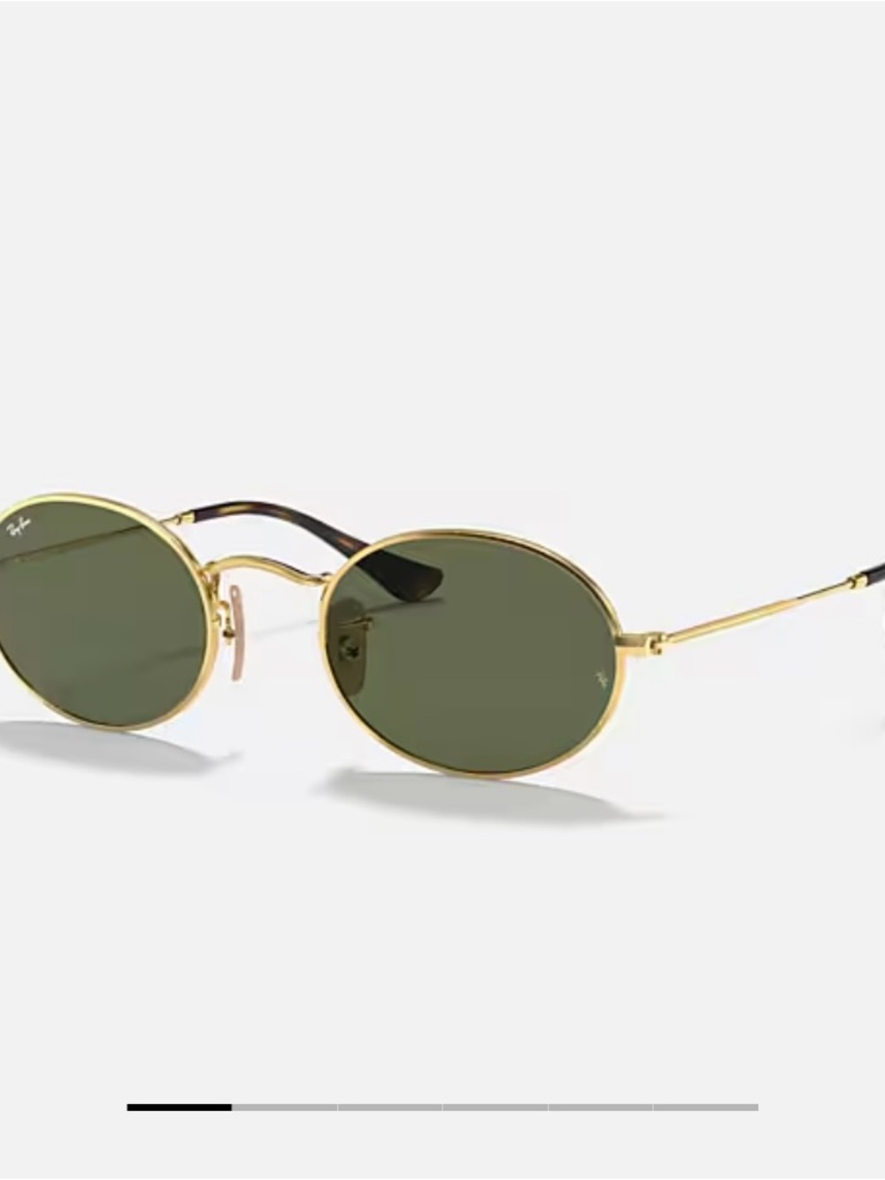 Ray-Ban Women's Gold Frame Green Lens Oval Sunglasses - Polarized